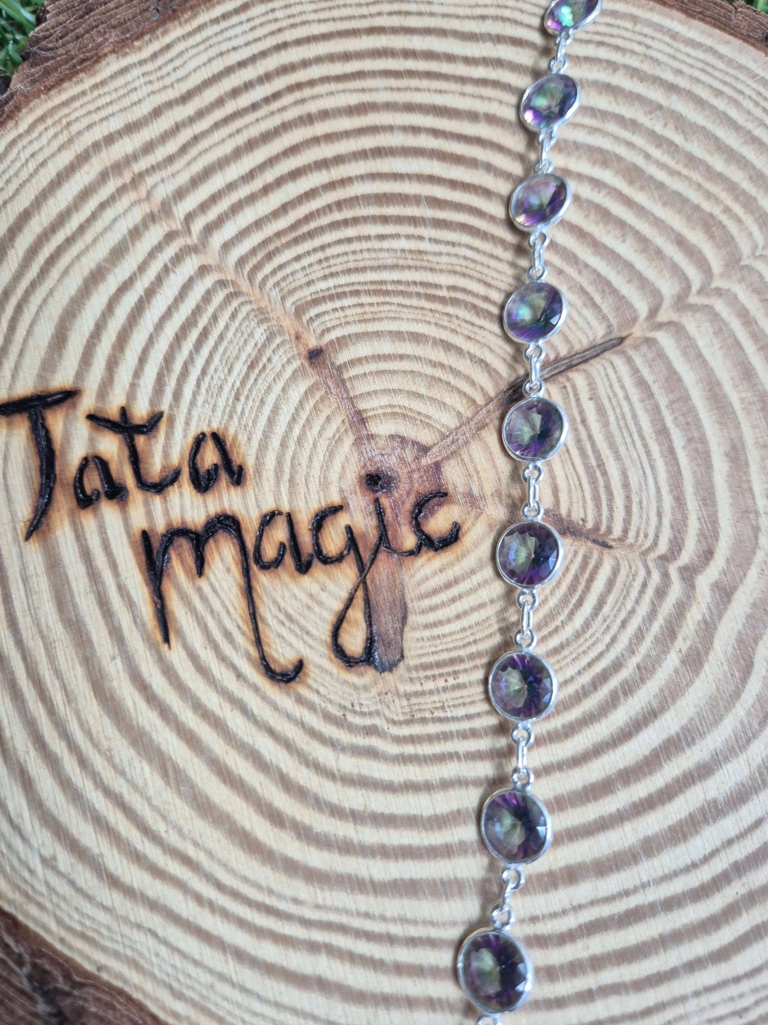 Pulsera Topacio Místico en Plata - Joyería Energética pulserasplataTienda esotérica Málaga - La Tienda de Tata Magic: tienda Esotérica en Málaga